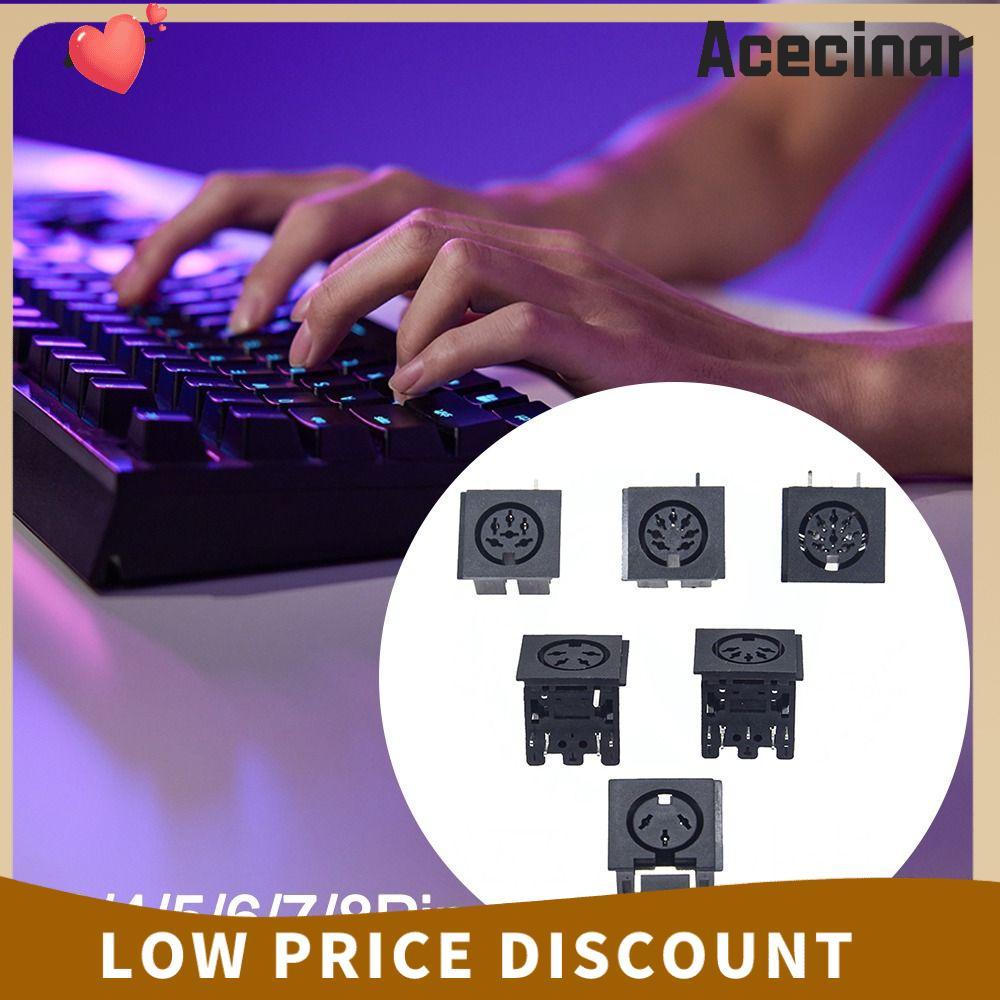 ACECINAR DIN หญิงซ็อกเก็ตเชื่อมต่อ, 3 4 5 6 7 8 Pin Mini DIN Mini Jack, DIN ซ็อกเก็ต S Terminal ซ็อก