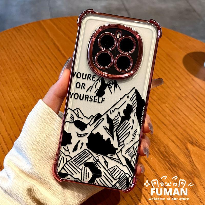 Cool Mountain Peak ชุบกรอบเคสโทรศัพท์สําหรับ Huawei Nova Y91 Y90 Y73 Y63 Y61 5 Pro P50E P30 Lite Pro