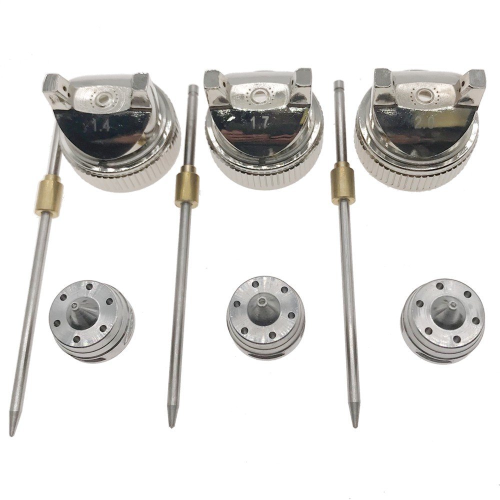 1.4mm/1.7mm/2.0mm Nozzle Replace Nozzle Kit Set For HVLP Spray Gun H-827 Hand Pneumatic Manual Spray
