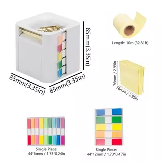 Neadfsvqเครื่องจ่ายโน้ตเหนียว,ที่ใส่โน้ตตั้งโต๊ะพลาสติก5-ใน-1,จัดโต๊ะคลิปกระดาษแม่เหล็กดูดซับที่มีประสิทธิภาพประหยัดพื้นที่แผ่นบันทึกกล่องเก็บหอ