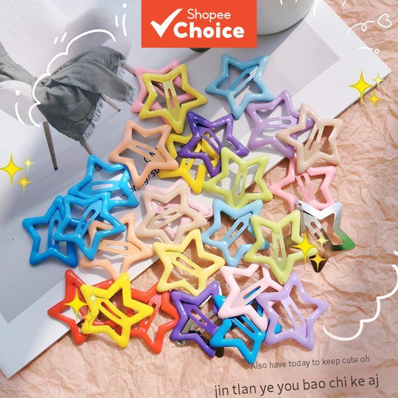 ชุดกิ๊บติดผม Dopamine Star สีสันสดใส คลิปกันลื่น Y2K สําหรับเด็กผู้หญิง ของขวัญปาร์ตี้ทุกวัน