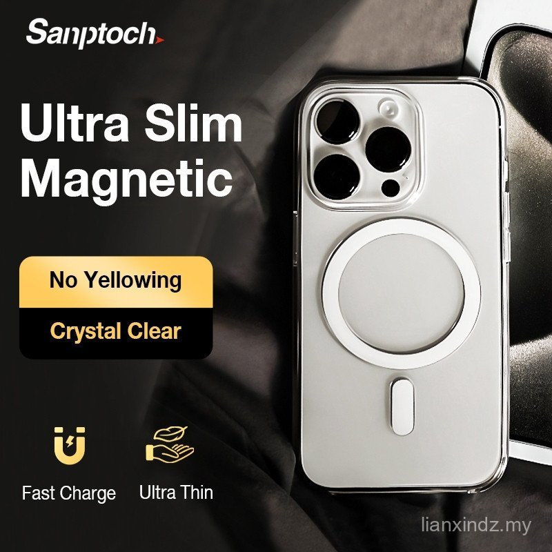 [บางเฉียบ] เคสโทรศัพท์แม่เหล็กใสสําหรับ iPhone 17/16/15/14/13/12 Pro Max Anti-Yellowing โปร่งใสโพลีคาร์บอเนตป้องกันกรณี Slim และ Light เคส