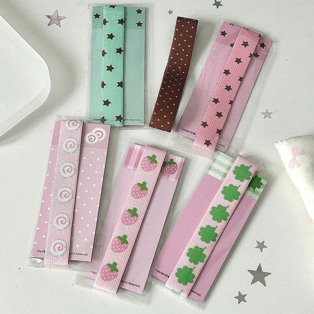 Double-Sided Strap Handbook Polka Dot Strap A7M5a6per Handbook Elastic Band Cute Decorative Loose-Leaf Book