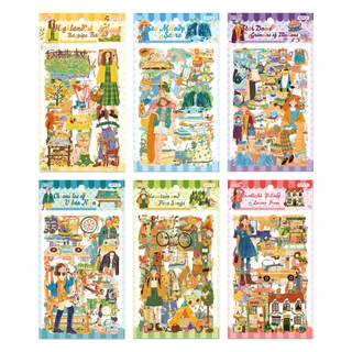 Journamm 4 แผ่นสติกเกอร์บัญชีมือ DIY ไดอารี่กรอบตกแต่ง Collage สติกเกอร์ตกแต่ง Scrapbooking Embellishments อุปกรณ์สําหรับ Junk Journaals Art หัตถกรรม
