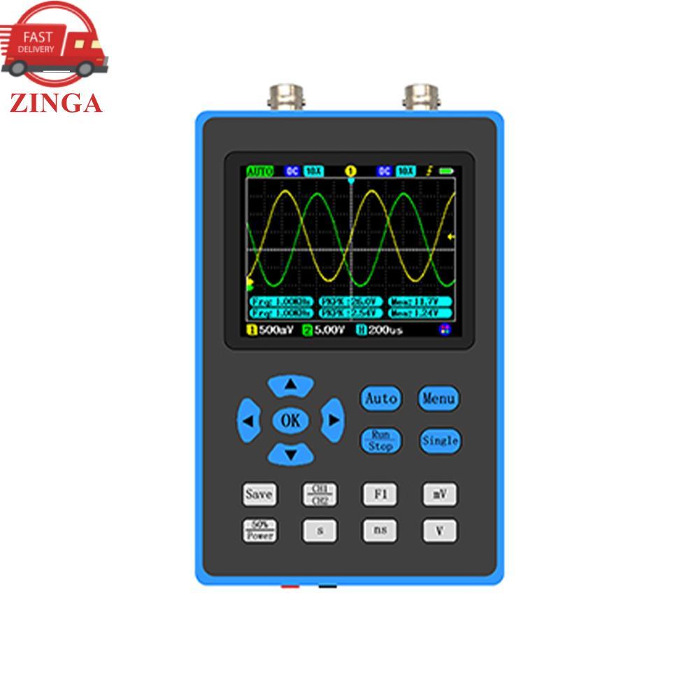 Zinga Zinga DSO2512G 120M แบนด์วิดท์แบบพกพา Oscilloscope Dual Channel แบบพกพา 2.8 นิ้ว 10mV ความไวใน