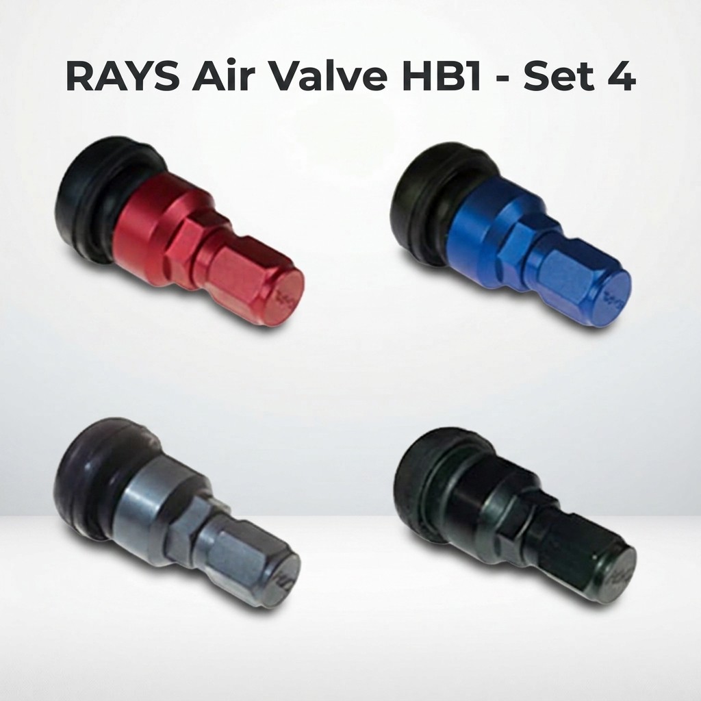 จุ๊บลมยาง RAYS (HB1) ชุด 4 ชิ้น สำหรับล้อ RAYS | RAYS HB1 Air Valve, Set of 4, for RAYS Wheels
