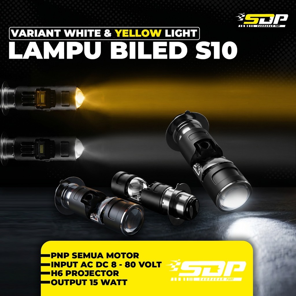 SDP S10 - H6 LED Lamp Bild Projector Super Bright Focus Motor Beat Vario Scoopy Mio Jupiter Supra