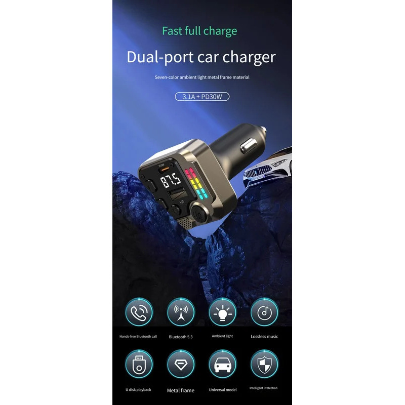 30W ที่ชาร์จแบตในรถ USB Type-C PD สายชาร์จเร็วสําหรับ iPhone, Samsung, Huawei, Xiaomi Adapter