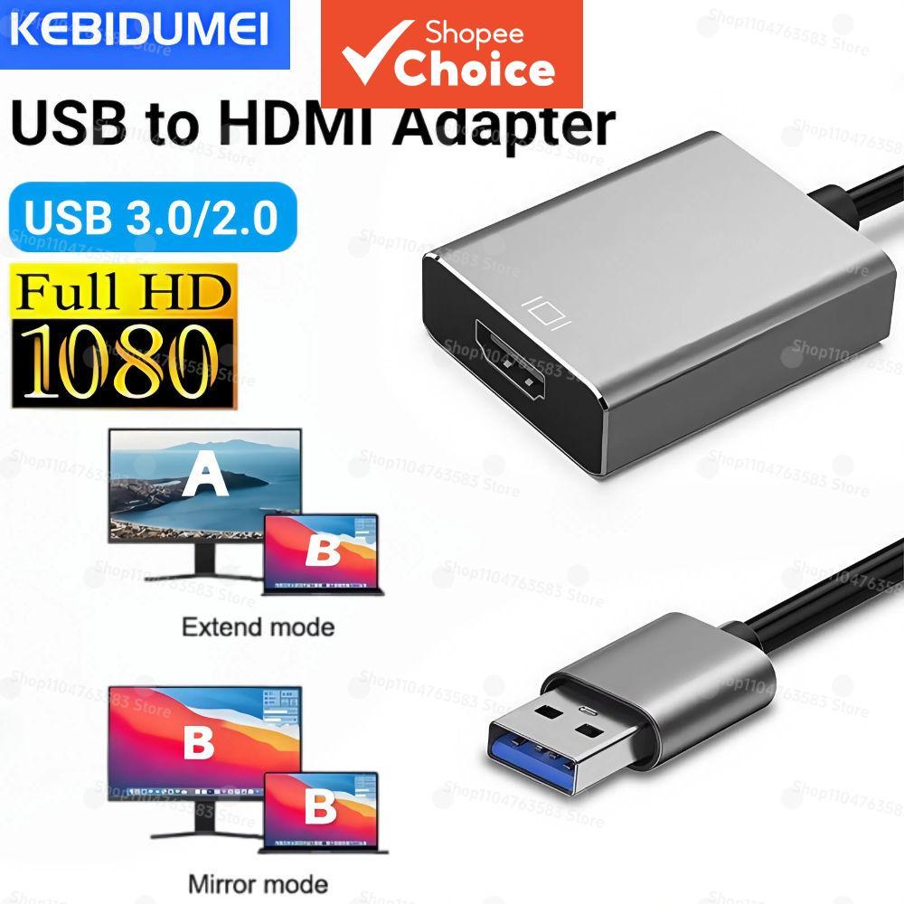 อะแดปเตอร์วิดีโอ USB 3.0 เป็น HDMI 1080P ตัวแปลงภายนอกแบบ Multi-Display สําหรับโปรเจคเตอร์ PC Pro 4K