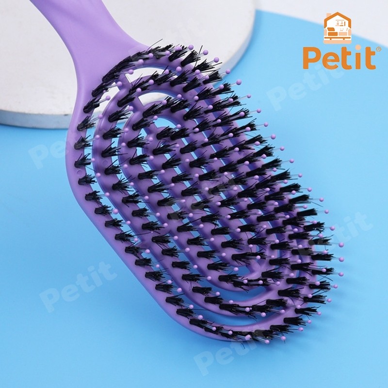 หวีผมขนหมูป่า แปรงหวีผม ลดผมพันกัน นวดศีรษะ ด้าม ABS ขนไนลอน ป้องกันไฟฟ้าสถิตย์ - รูปที่ 6