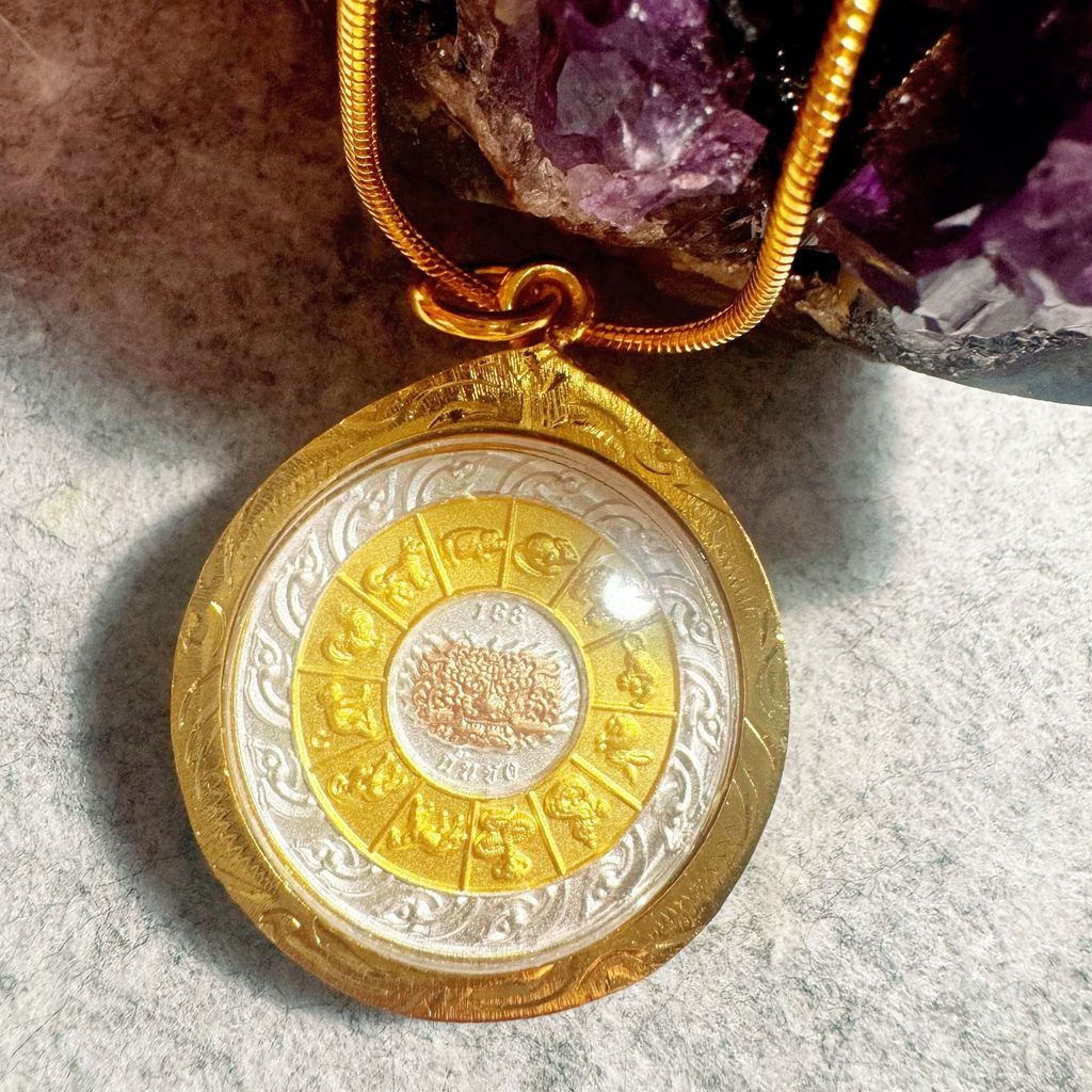 T Thailand พระเครื่องพุทธ Ajahn Kun Pan Tai Sui Zodiac Amulet วัดเดิม พระเครื่องไทย