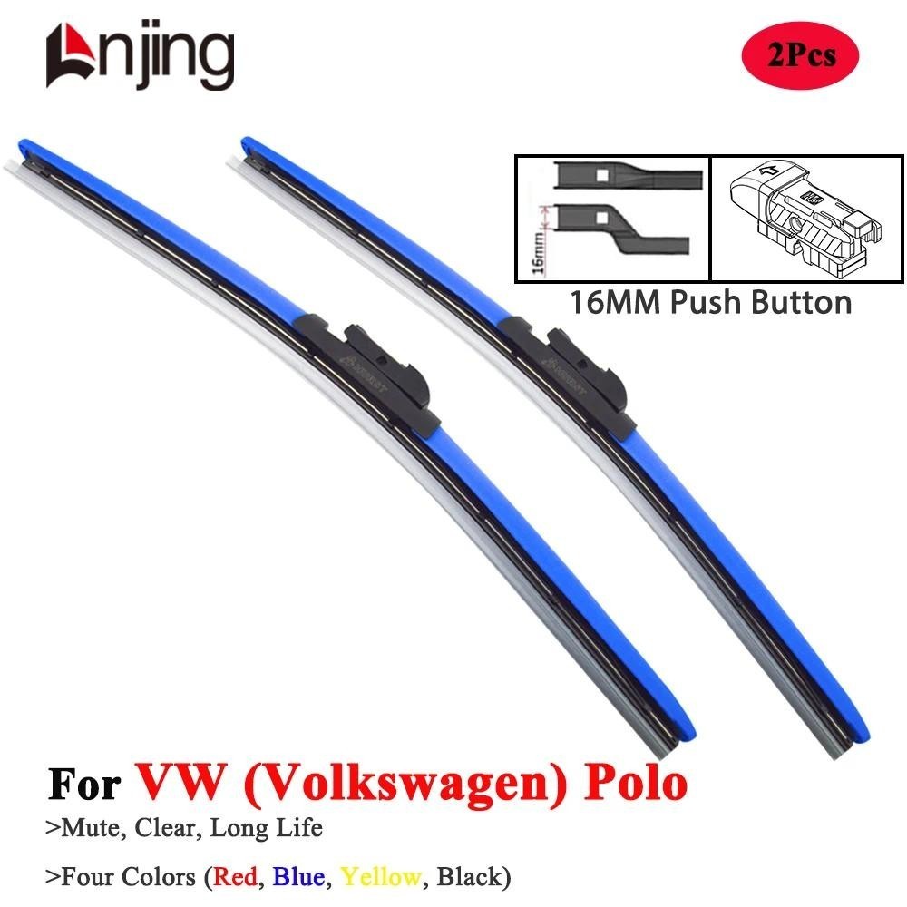 LNJING สีสันใบปัดน้ําฝนสําหรับ VW Volkswagen Polo 6N 9N 6N2 9N3 6R AW 1981 2002 2009 2012 2017 2020 