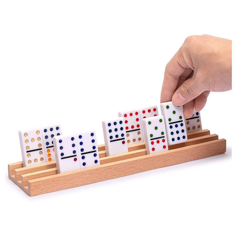 ชั้นเก็บของรองรับ Solitaire Beech Base Bracket Dominoes ไม้เนื้อแข็ง Dominoes Multi-slot Dominoes ไม