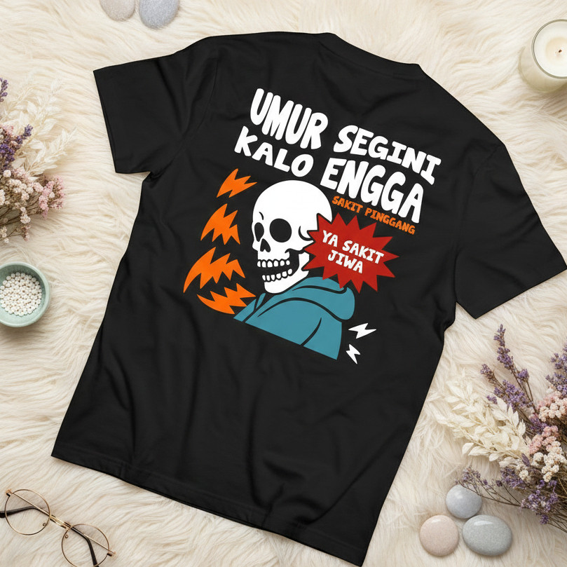 พาสต้าค. เสื้อยืด Age Segini If You Are Back Pain, Yes, Illness of the Soul, Cotton 100% Combed 24S 