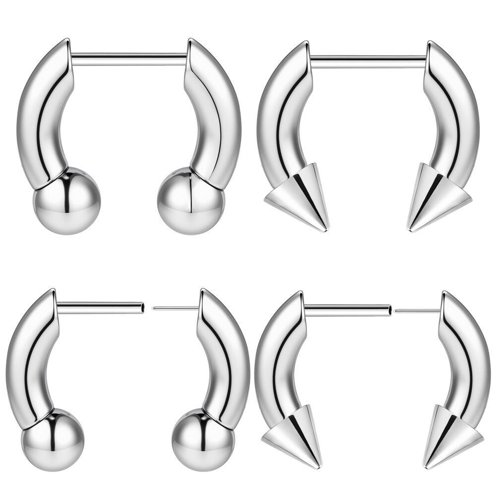 Bodyace เจาะหูสแตนเลสขนาด 16G พร้อมแหวน ox horn แบบ septum และปลั๊กแบบSeptumสำหรับเจาะจมูก