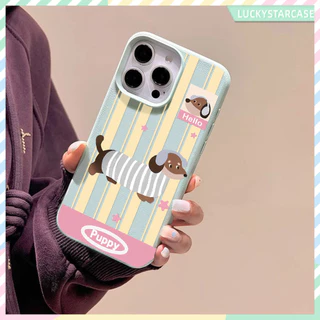 For iPhone 11 16 15 Pro Max 13 14 12 XR X XS Max 15 Plus 16promax 15promax เคสมือถือ Silicone TPU dachshund เคสทรศัพท์