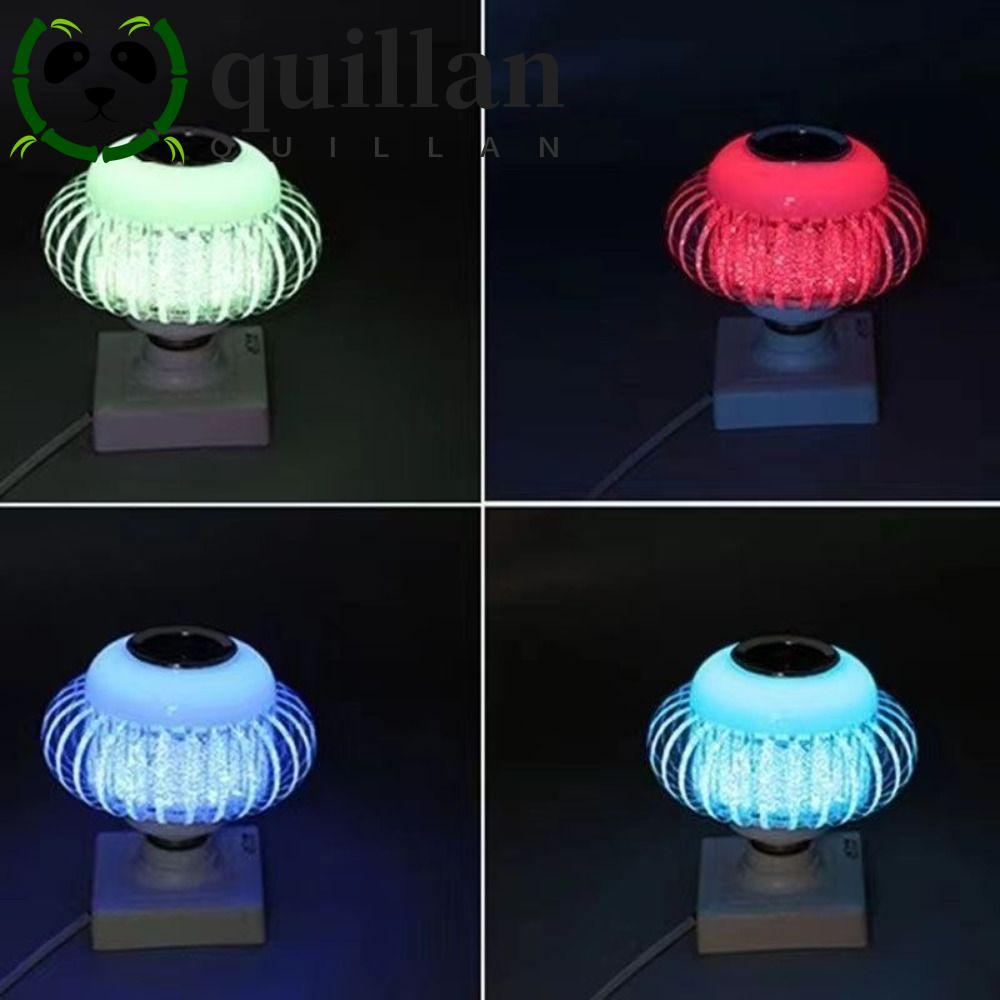 QUILLAN Music Light Bulb, E27 Base RGB White Light RGB Light Bulb, 24 คีย์ไร้สายบลูทูธรีโมทคอนโทรลเป