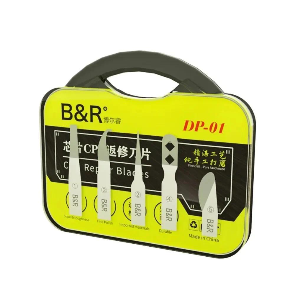 B & R DP-01 ชิป IC CPU กาวลบใบมีดมือขัด Pry เครื่องมือสําหรับโทรศัพท์เมนบอร์ด BGA ซ่อม Scraper