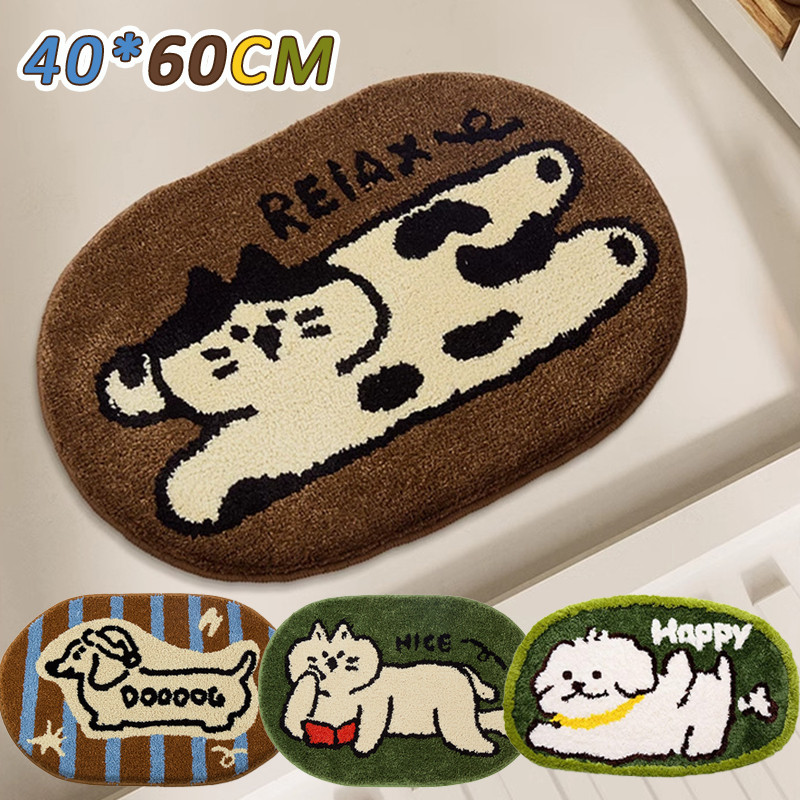 พรมห้องน้ํา ขนาด 40*60cm พรมเช็ดเท้า นุ่มสบายเท้า กันลื่น ซับน้ำได้ดี ซักเครื่องได้ ลายการ์ตูนน่ารัก