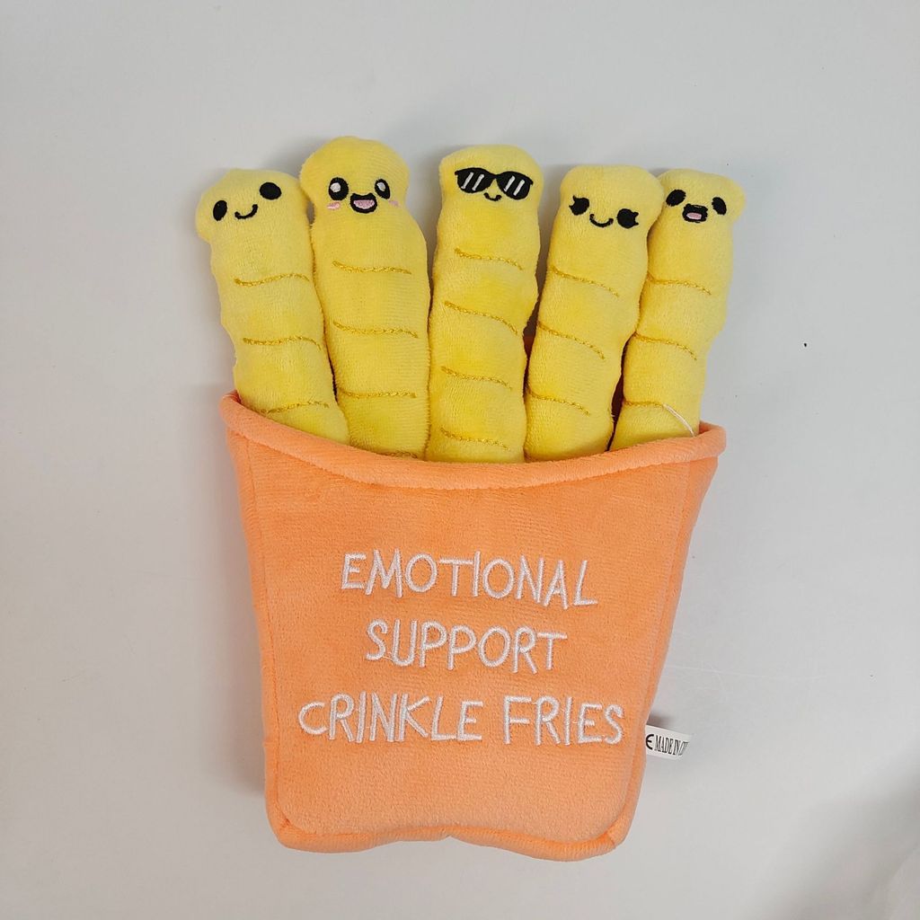 WHAT DO YOU MEME? Emotional Support Crinkle Fries ตุ๊กตา การตกแต่งโต๊ะ  ยอดนิยม TikTok