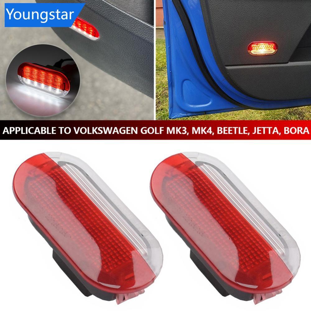 FYY คู่รถ LED ยินดีต้อนรับไฟประตูสําหรับ VW Golf Mk3 Mk4 Beetle Jetta Bora ประตูโปรเจคเตอร์โคมไฟ Ambient Light การปรับเปลี่ยน
