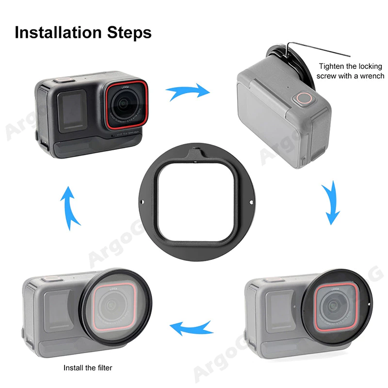 ArgoG อแดปเตอร์ฟิลเตอร์เลนส์ 52mm สำหรับ Insta360 Ace Pro / Ace Pro 2 พร้อมฟิลเตอร์ UV และฝาครอบ อุปกรณ์เสริม Ace Pro 2 thumbnail 5