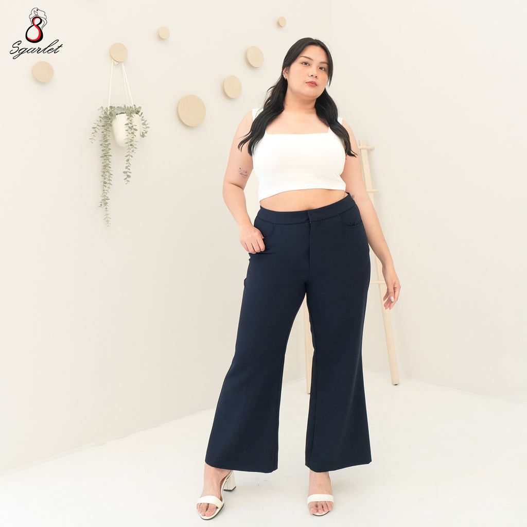 SGARLET PLUSSIZE กางเกงขายาวไซส์ใหญ่ทรงขาม้า พรางหุ่นเพรียว ทรวดทรงสมส่วน สีดำ/กรมท่า FLW087 — صورة 2