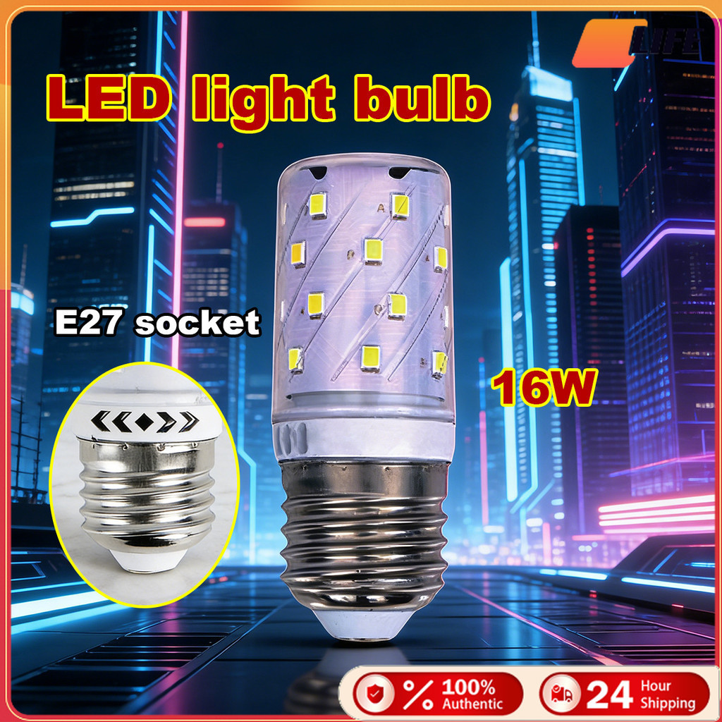 เก็บปลายทาง！หลอดไฟ LED 220V E27 E14 แสง3สี 16W หลอดเกลียวปรับแสงได้ 6000K 3000K 4000K ประหยัดไฟ ของใ