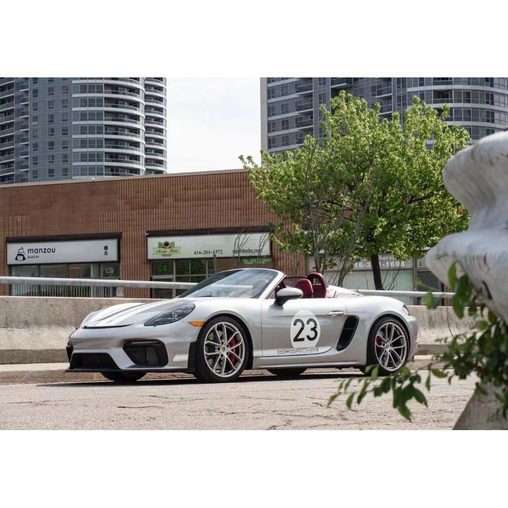 เหมาะสําหรับ Porsche 718boxster สติ๊กเกอร์ติดรถ Garland Cayman 918 987 กระโปรงด้านข้างเฉพาะสติกเกอร์