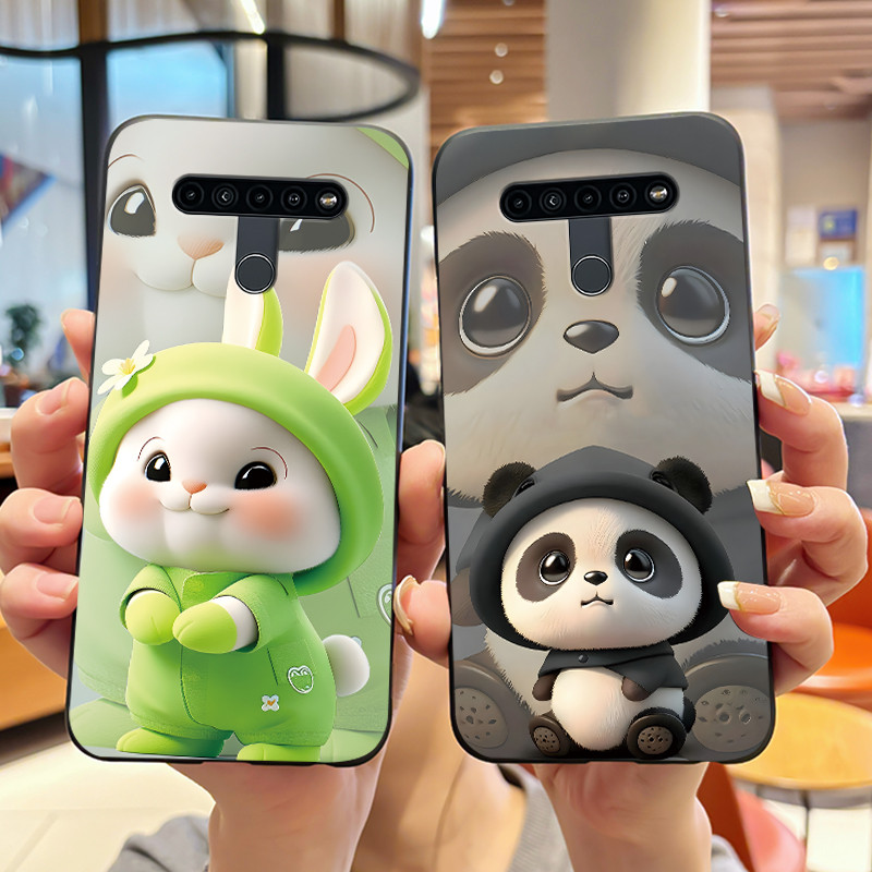 กันชนซิลิโคนสําหรับ LG K41S/K51S สีดํากรณีทิวทัศน์โรแมนติกสีชมพู Beach พิมพ์ป้องกันกันกระแทกนุ่ม LG 