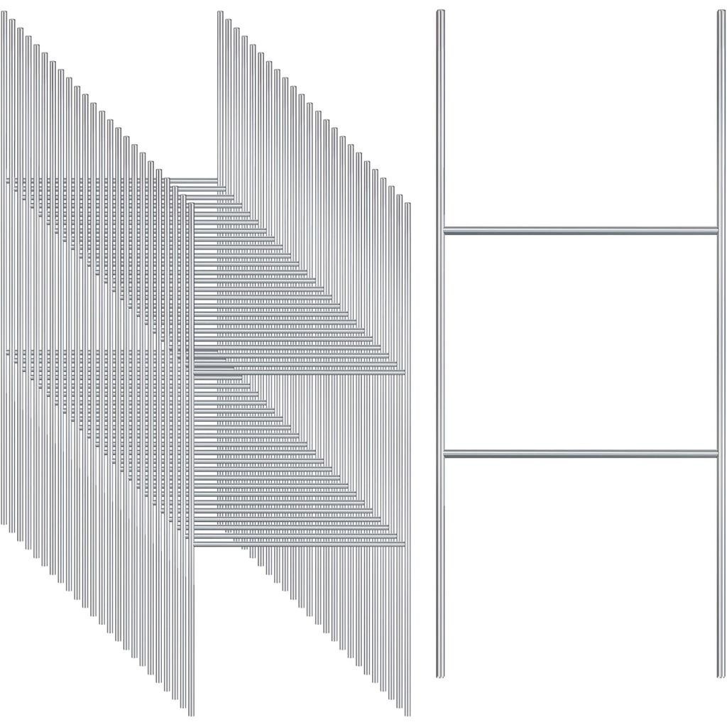 Gtongoko 25 Pack H Frame Yard Sign Stakes Metal, 16.5" x 7" Heavy Duty 9 Gauge Yard Sign Stands for 