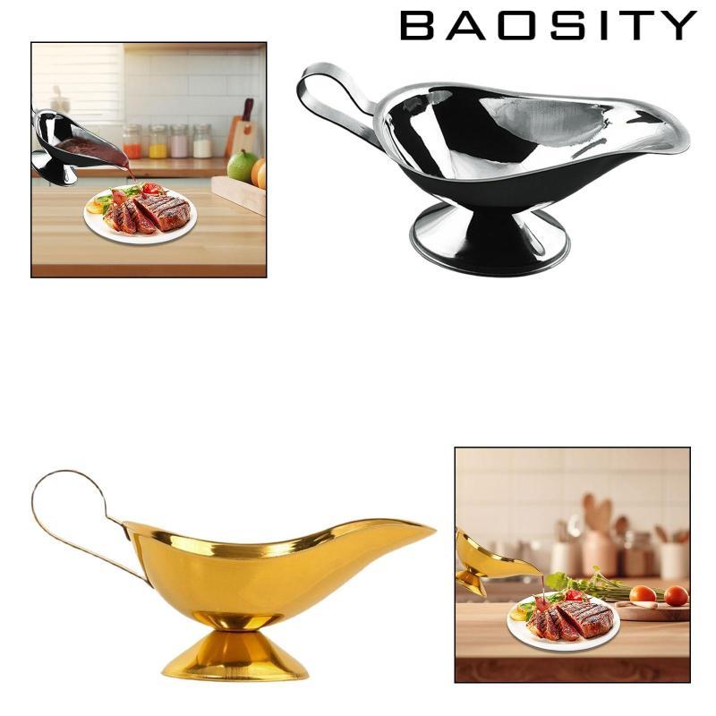 [Baosity] Classic Stainless Steel Gravy Sauce Boat Mirror Finish Saucier Dishing and All Occasions