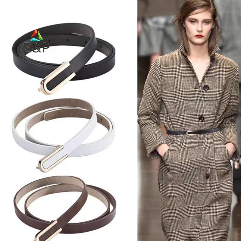 Z&P เข็มขัดผู้หญิง หัวเข็มขัดหนัง Minimalist Pin สําหรับกางเกงยีนส์ ชุด กางเกง COD