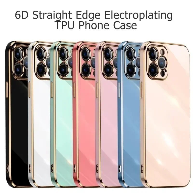 ขอบตรงelectroplated สําหรับ Realme V11 V13 V15 V20 V23 V30 V5 V50 V60 10S Q5x 7 C63 5G HD Hydrogel ฟ