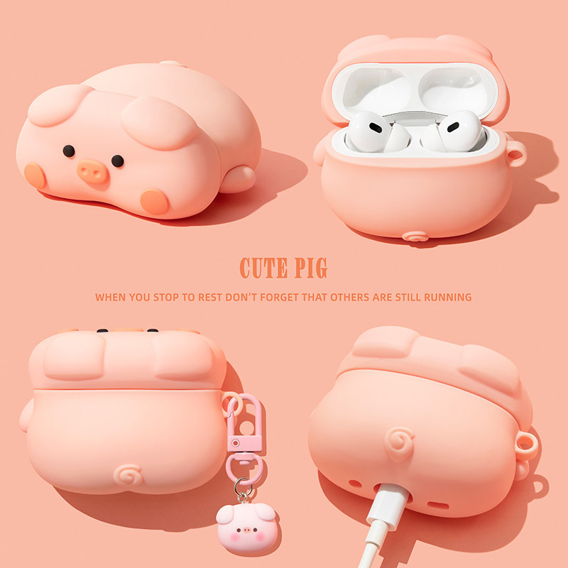 เหมาะสําหรับ airpods4 เคสป้องกัน airpodspro2 เคสป้องกัน pro3 เคสชุดหูฟังบลูทูธ Apple น่ารัก Piggy ai