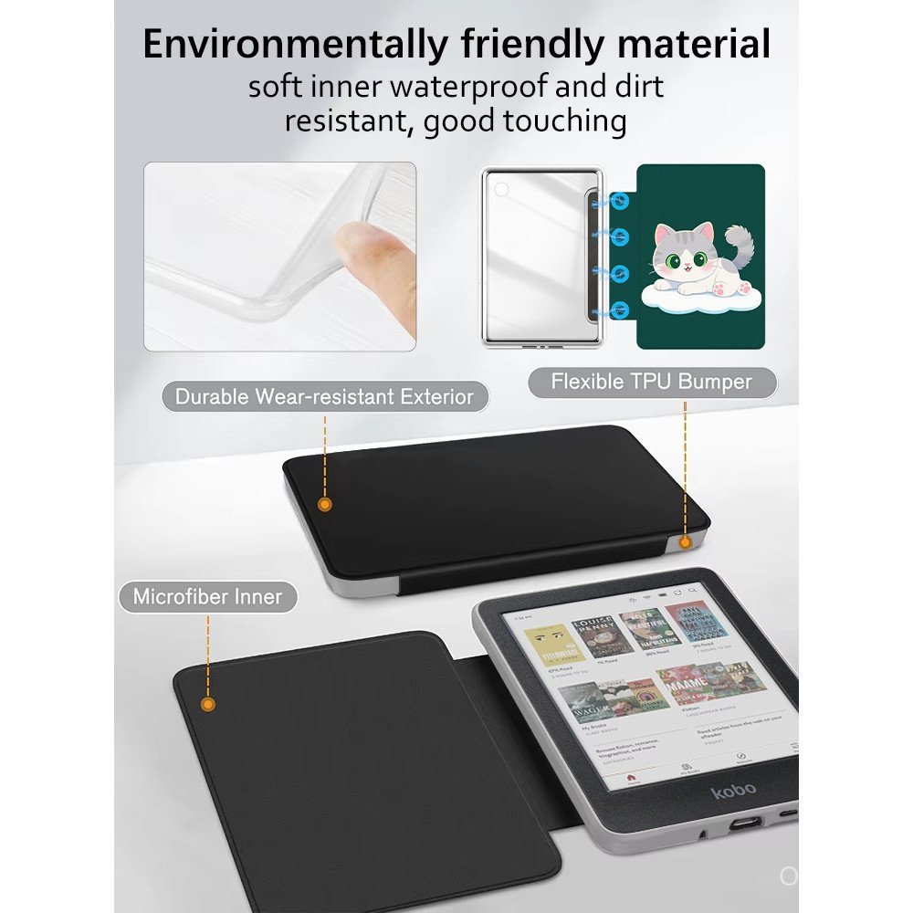 Kobo Libra Colour/Kobo Libra2 7 นิ้ว Dormant เคสใสที่ถอดออกได้สีขาว [จัดส่งในวันเดียวกัน]