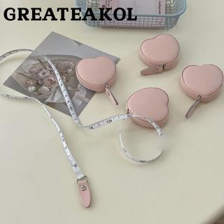 Greateskol ไม้บรรทัด ยืดหยุ่น รูปหัวใจ เทปวัดพกพา น่ารัก หนังนิ่ม ทนต่อการสึกหรอ เทปวัดสีชมพู บ้าน
