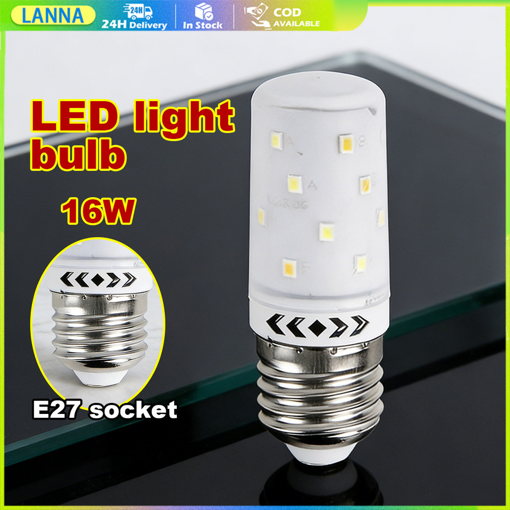 ร้านอยู่ที่ไทย หลอดไฟ LED 220V E27 E14 แสง3สี 16W หลอดเกลียวปรับแสงได้ 6000K 3000K 4000K ประหยัดไฟ ข