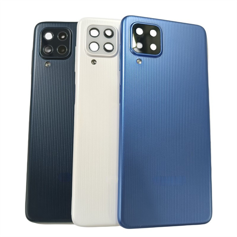 ฝาครอบแบตเตอรี่ด้านหลังด้านหลังประตูสําหรับ Samsung Galaxy M22 M225F M225F/DS M225M พร้อมเลนส์กล้องเ