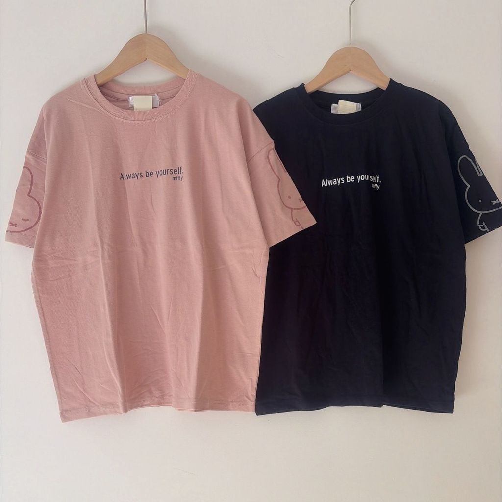 เสื้อยืดพิมพ์ลายแขนสั้น Miffy Loose Style ผ้าฝ้ายบริสุทธิ์