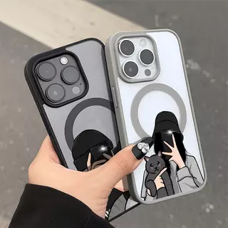 ✨Snap&Co✨คู่รักบุคลิกภาพ สำหรับ iPhone17 16PLUS 13pro 7p 11 15 14 13 12 Pro MAX 7 8 14 Plus XS MAX เคสโทรศัพท์กันกระแทก