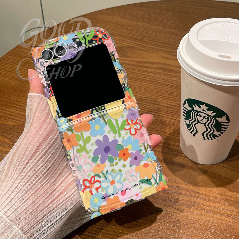 🌸Good🌸พร้อมส่งจากไทย !  เคสฟลิปใสแข็งแบบไม่มีมุมขอบ กันกระแทกดีเยี่ยม for Samsung Galaxy  Flip6 Flip5 Flip4  Flip3