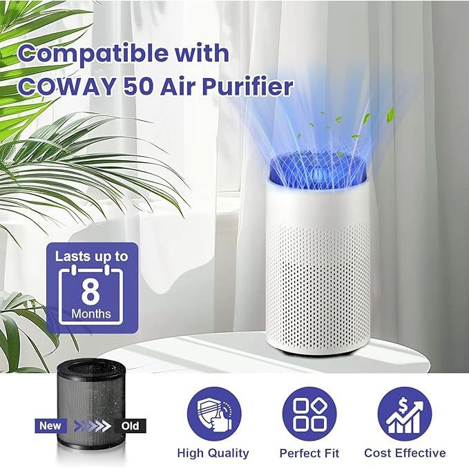 เหมาะสําหรับ COWAY Airmega เครื่องฟอกอากาศไส้กรอง AP-C HEPA ฟอร์มาลดีไฮด์กําจัดกรองตาข่าย