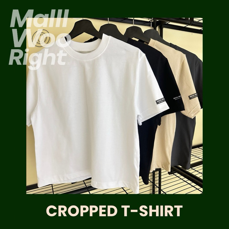 (จัดส่งตลอด 24 ชั่วโมง)Woo Right [Cropped T-Shirt] เสื้อยืดครอปคอกลม ผ้าคอตตอน เบอร์ 20 HY
