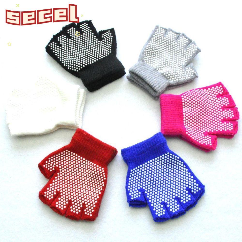 ถุงมือสำหรับเด็ก SECEL วัย 5-12 ปี แบบครึ่งนิ้ว ไม่ลื่นและหนาพิเศษ ใช้เก็บความอบอุ่น มีลายการ์ตูนและยืดหยุ่น