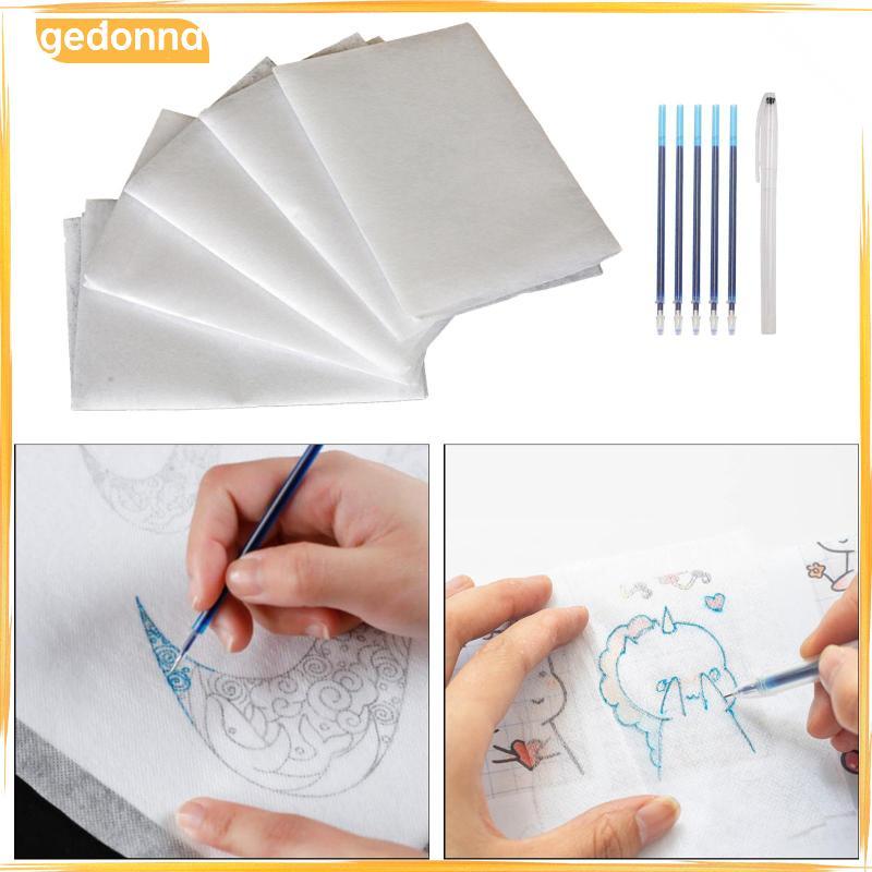 [gedonna] 5xFabric Transfer Paper ที่ละลายน้ําได้เย็บปักถักร้อย Stabilizer Topping พร้อมปากกา ราคา ถูกที่สุด ดีลบีเคเค แกลเลอรีภาพที่ 4