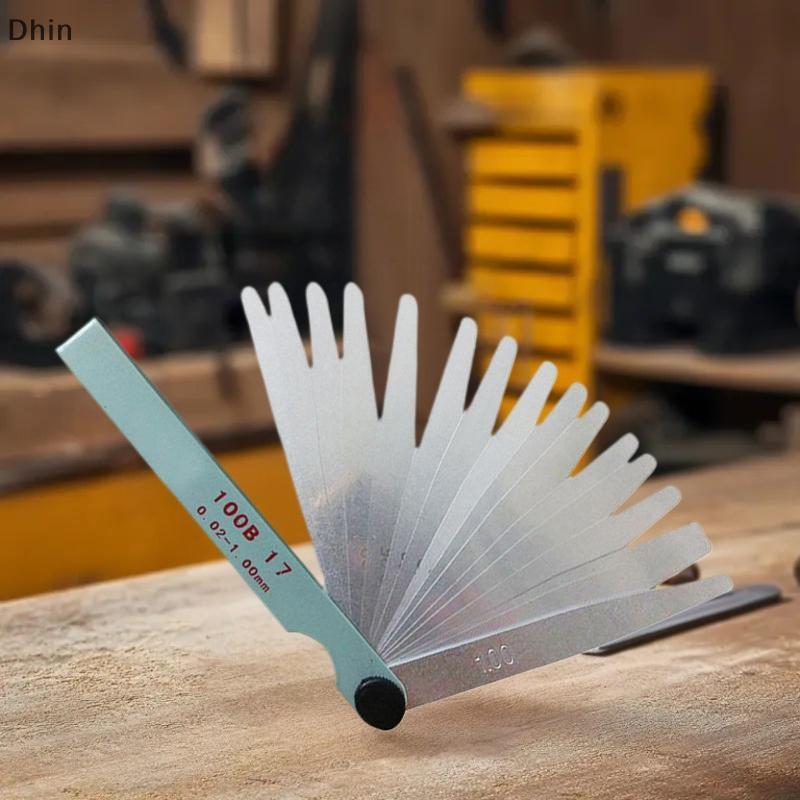 [Dhin] สําหรับการปรับวาล์วเครื่องยนต์ 0.02-1.00 มม. 14/17 des Feeler Gauge Metric Gap Filler Gage Me