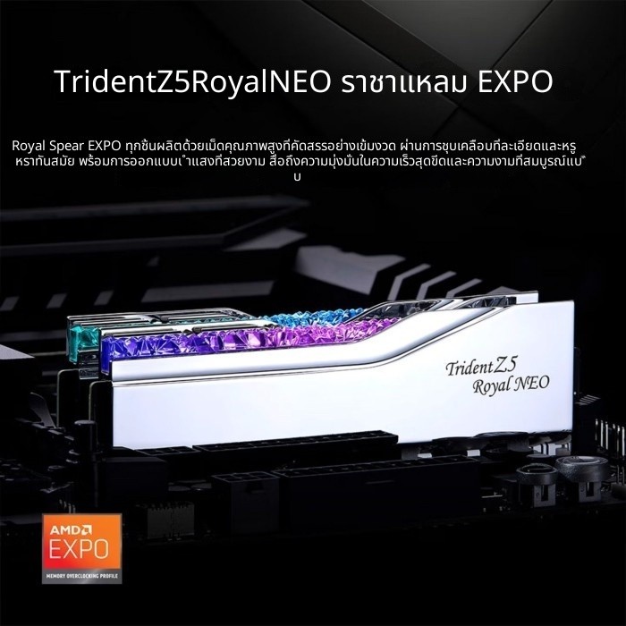 Zhiqi Royal Halberd RGB DDR5 32/48/64/96GB แถบแสง XMP/EXPO โอเวอร์คล็อกสถานี...