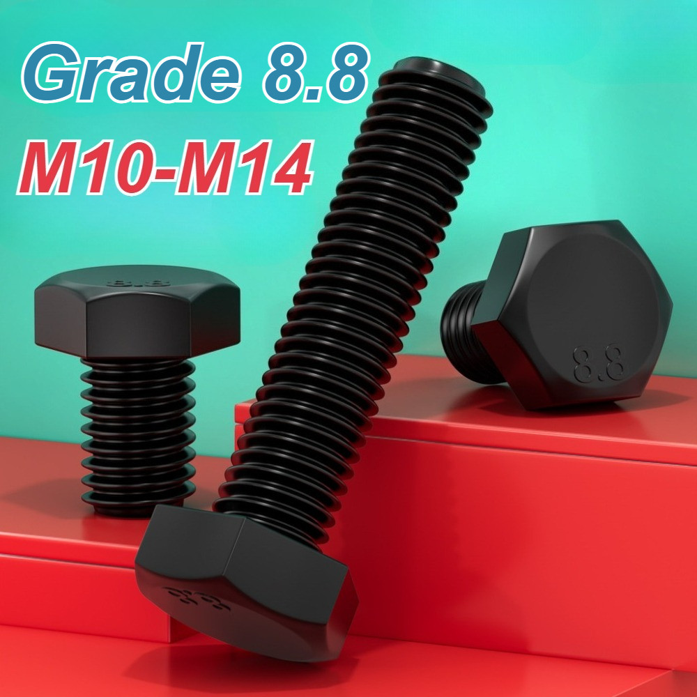 [XM-G] Grade 8.8 สกรูหัวหกเหลี่ยมเหล็กคาร์บอน DIN 933, M10-M14, สลักเกลียวหัวหกเหลี่ยมแบบขยาย