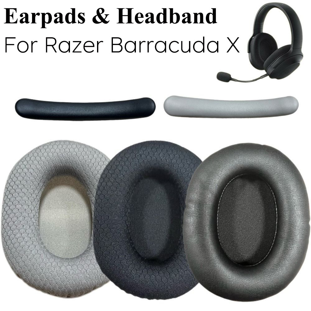 แผ่นรองหูฟังและแถบคาดศีรษะสําหรับ Razer Barracuda X ชุดหูฟังสําหรับเล่นเกมไร้สายเปลี่ยนแผ่นรองหูฟังเ